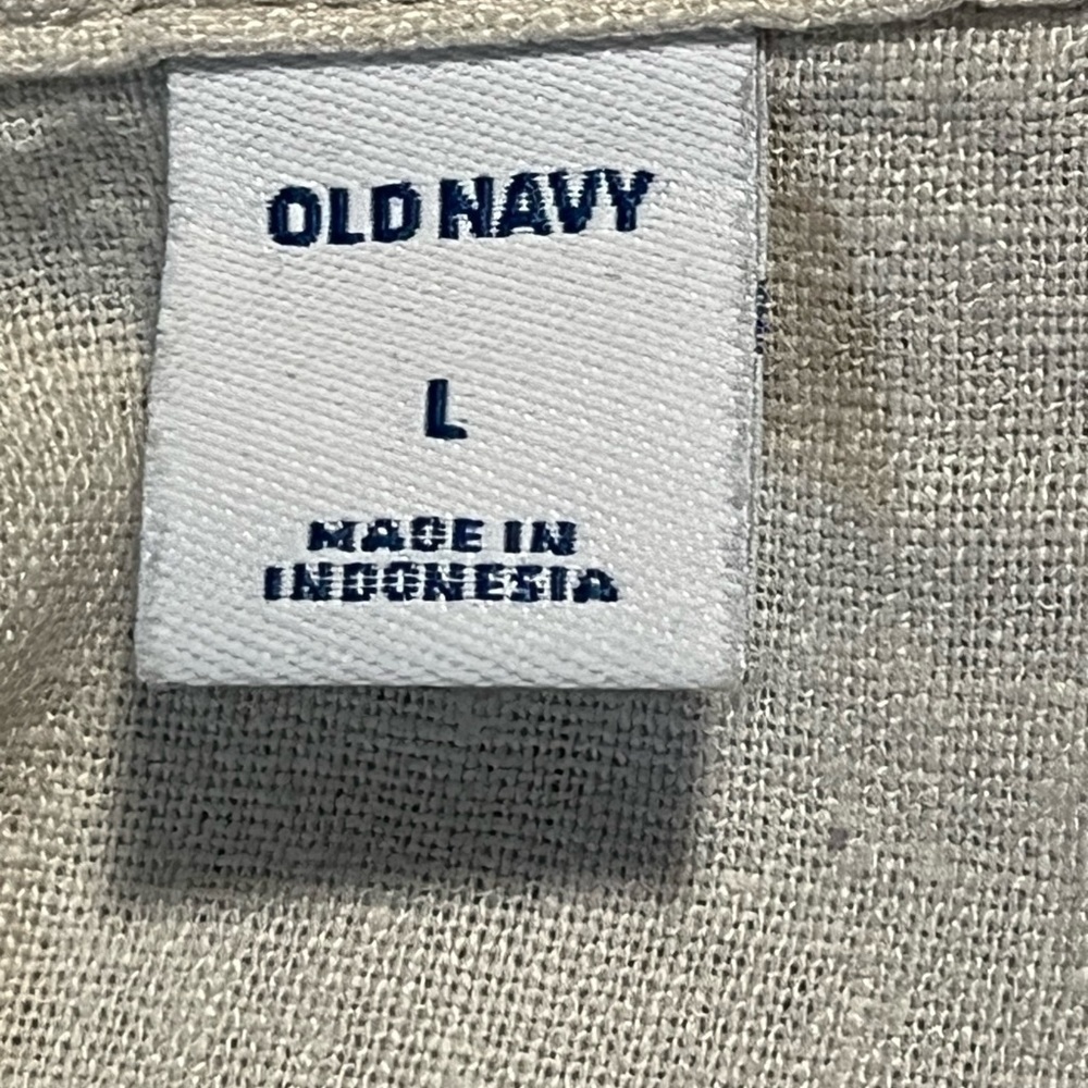 Old Navy Linen Blend Cream Colored Dress Sz Large - Picture 9 of 9